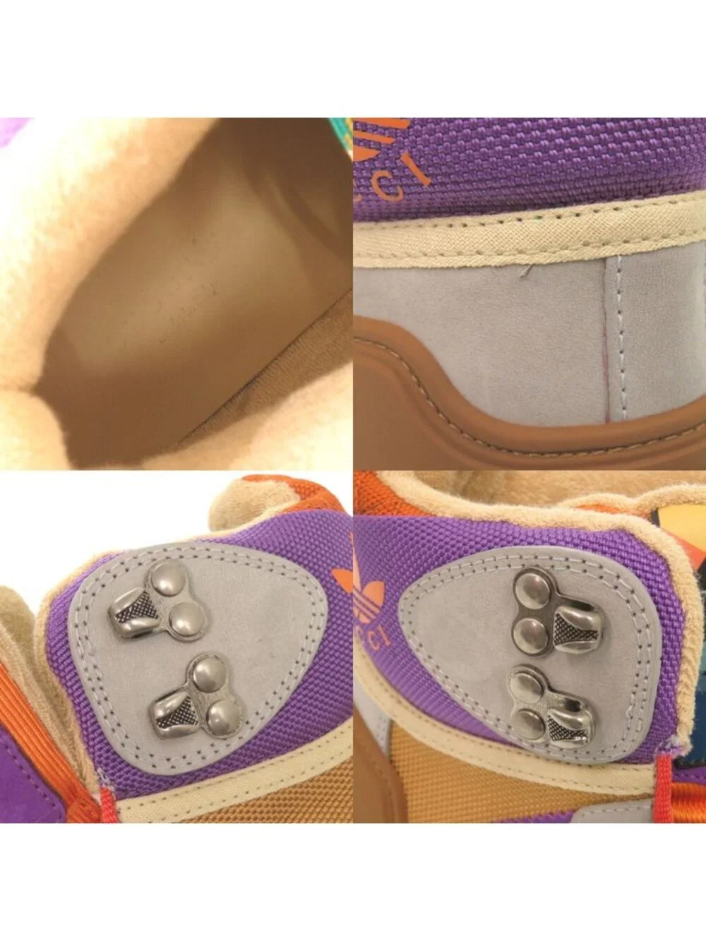Gucci Adidas Canvas Rubber Multicolor Trekking Shoes Short Boots 37.5